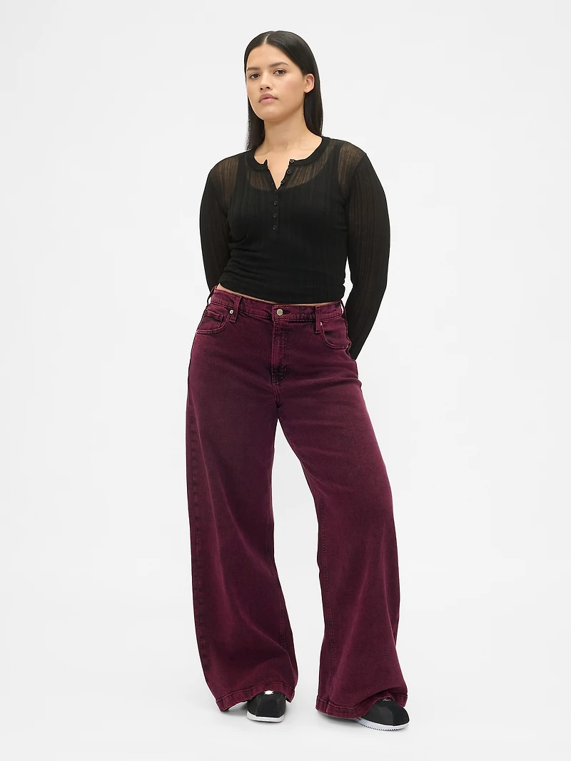 High Rise Stride Wide-Leg Jeans