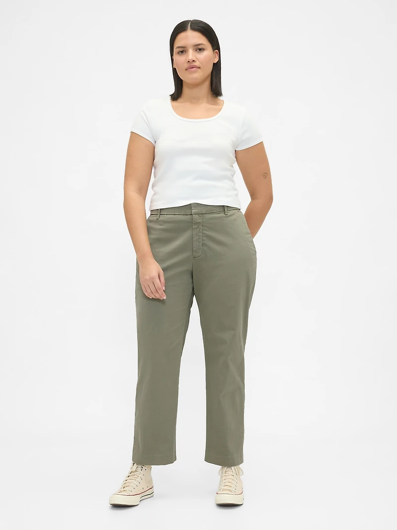Mid Rise Straight Khakis