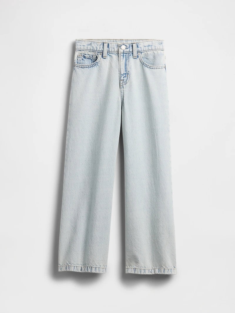 Kids High Rise Stride Wide-Leg Ankle Jeans