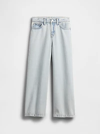Kids High Rise Stride Wide-Leg Ankle Jeans