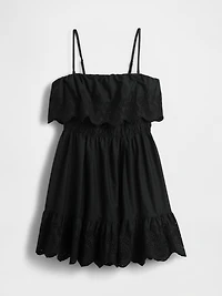 Eyelet Ruffle Mini Dress