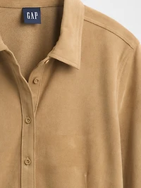 Vegan Suede Fitted Shirt