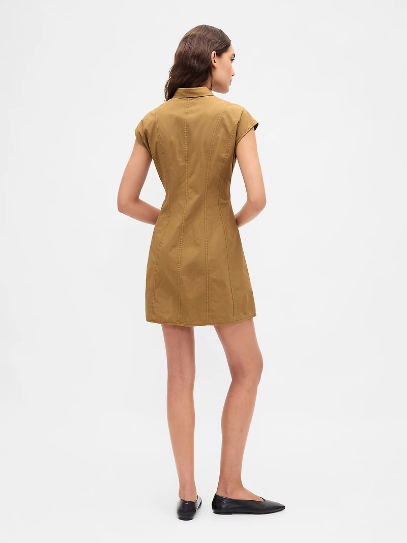 Poplin Seamed Shirtdress