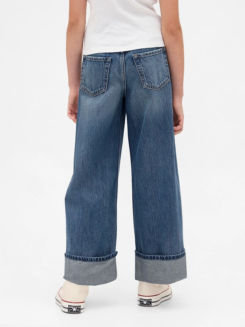 Kids Low Rise Easy Wide-Leg Baggy Jeans
