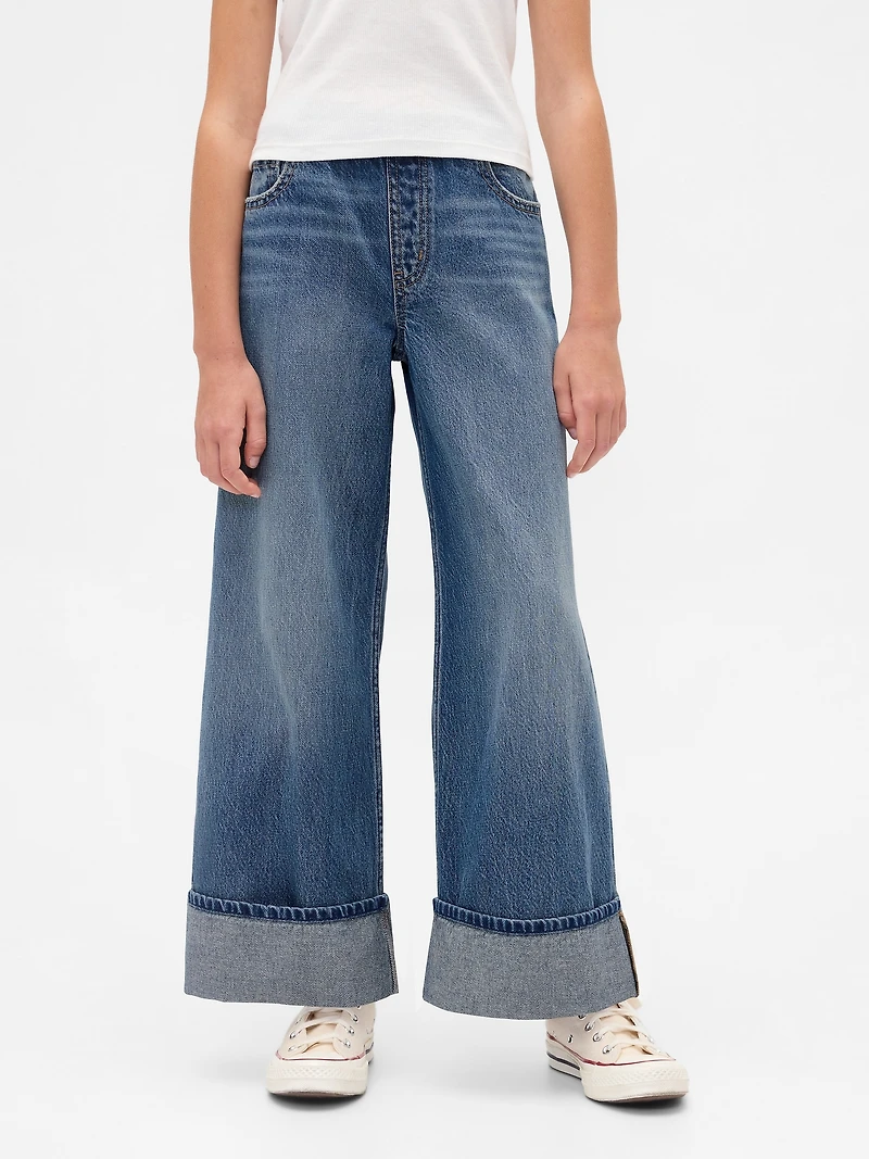 Kids Low Rise Easy Wide-Leg Baggy Jeans