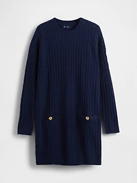 CashSoft Cable-Knit Mini Sweater Dress