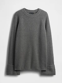 CashSoft Shaker-Stitch Boyfriend Sweater