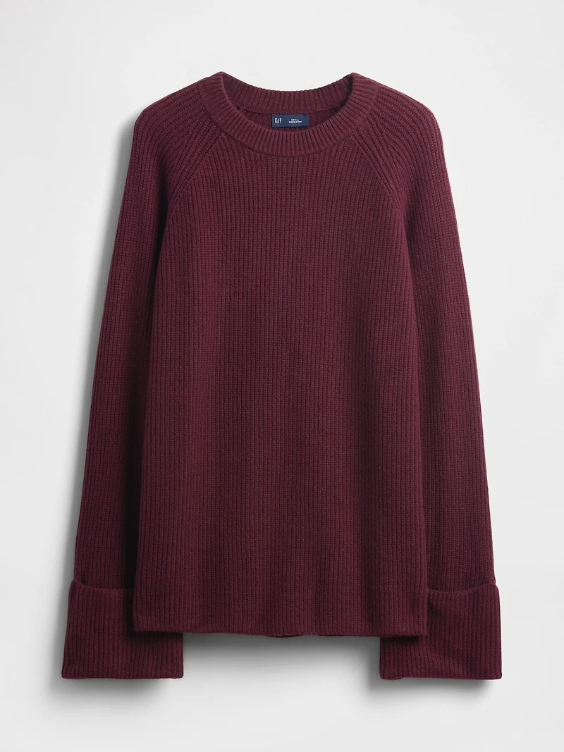 CashSoft Shaker-Stitch Boyfriend Sweater