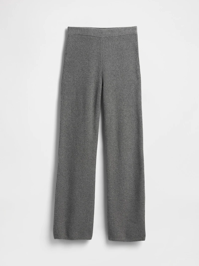 CashSoft Shaker-Stitch Sweater Pants