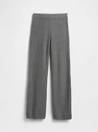 CashSoft Shaker-Stitch Sweater Pants