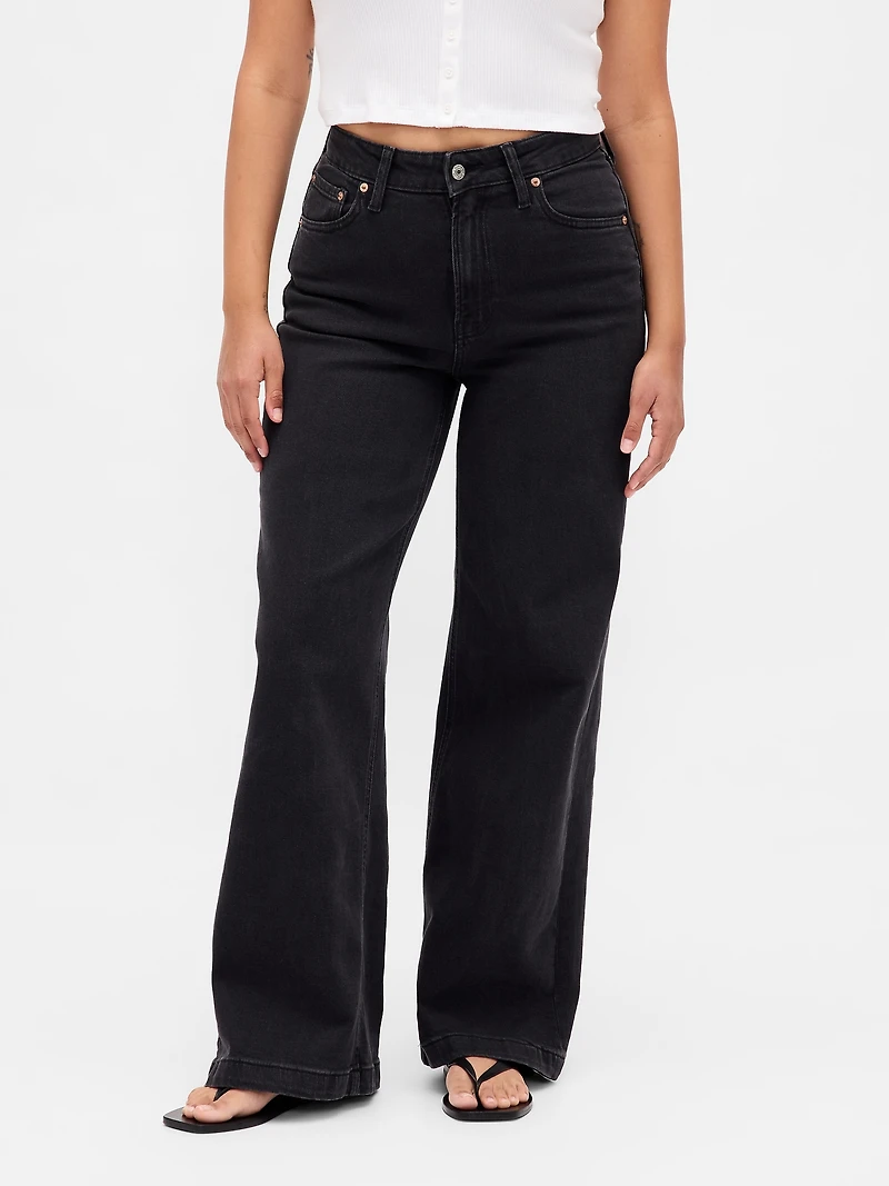 Curvy High Rise Stride Wide-Leg Jeans
