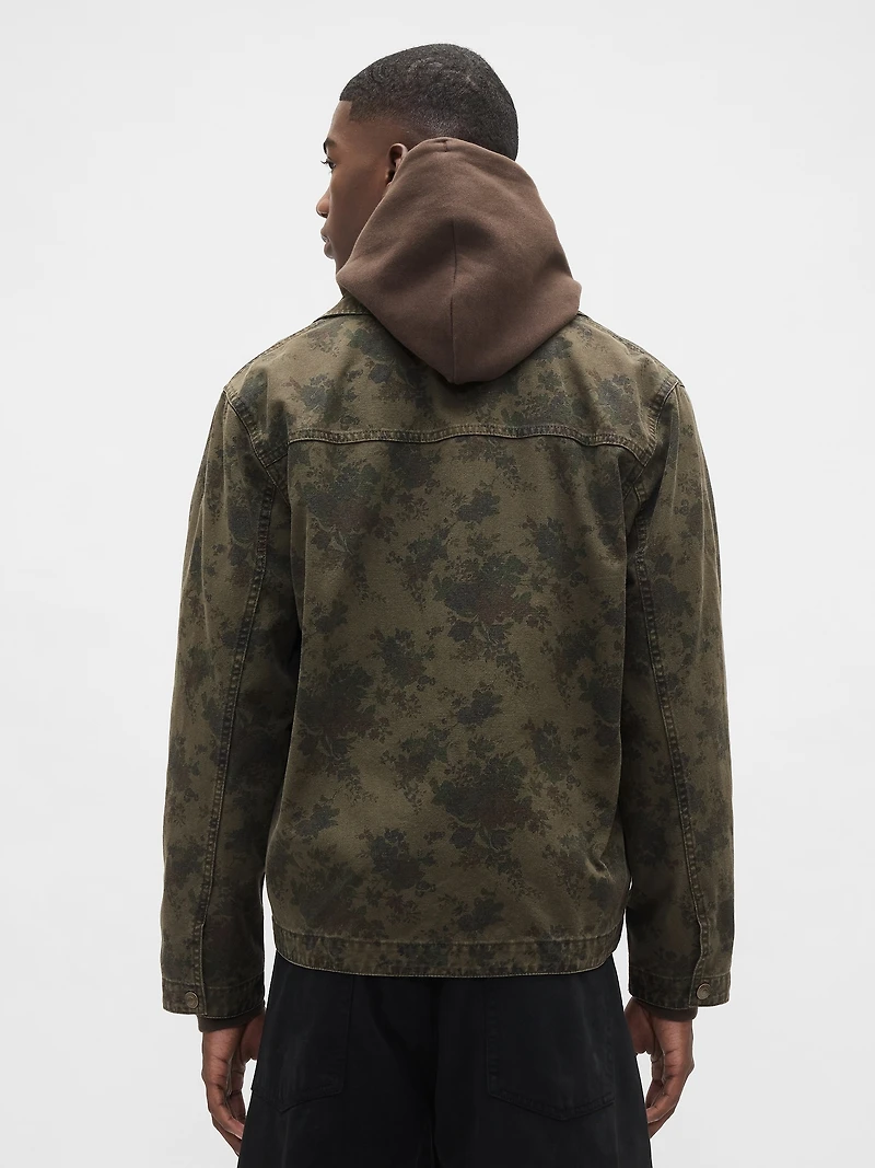 Floral Canvas Denim Overshirt