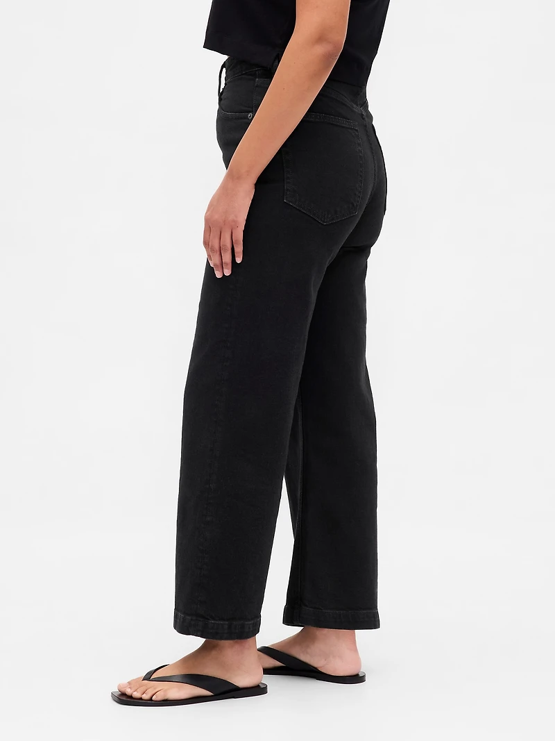 Curvy High Rise Stride Wide-Leg Ankle Jeans
