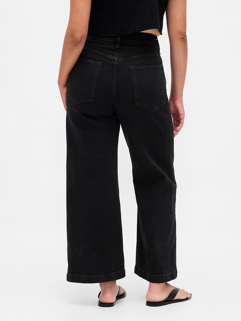Curvy High Rise Stride Wide-Leg Ankle Jeans