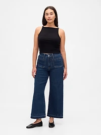 Curvy High Rise Stride Wide-Leg Ankle Jeans