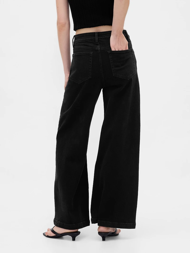 Sky High Rise Stride Wide-Leg Jeans