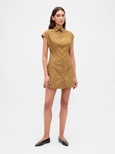Poplin Seamed Shirtdress