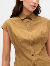 Poplin Seamed Shirtdress