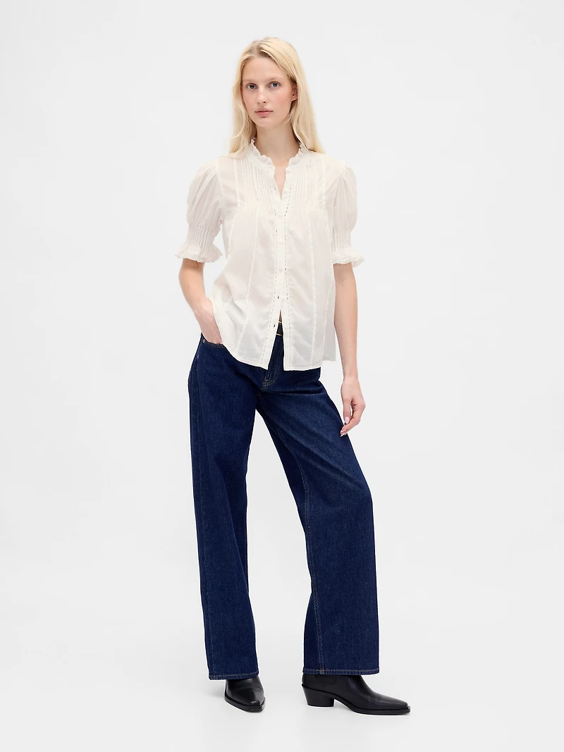 Ruffle Pintuck Shirt