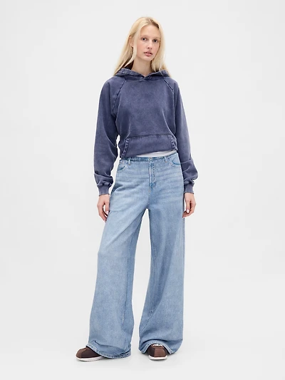 Printed Knit Baggy Jeans