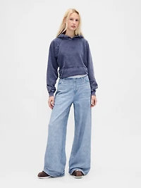 Printed Knit Baggy Jeans