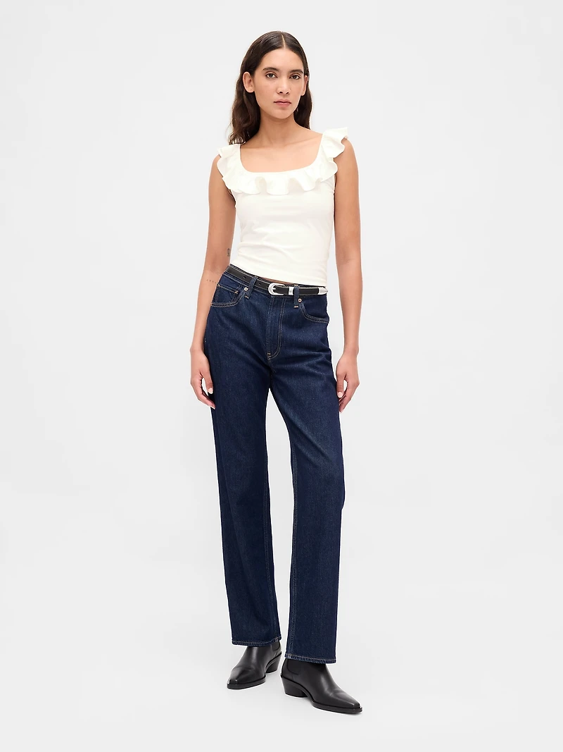 Modern Ruffle Crop Tank Top