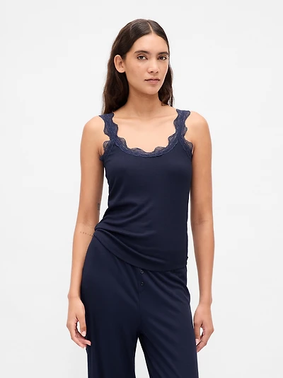 Mini Rib Lace PJ Tank Top