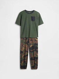 Kids Camo Recycled PJ Jogger Set