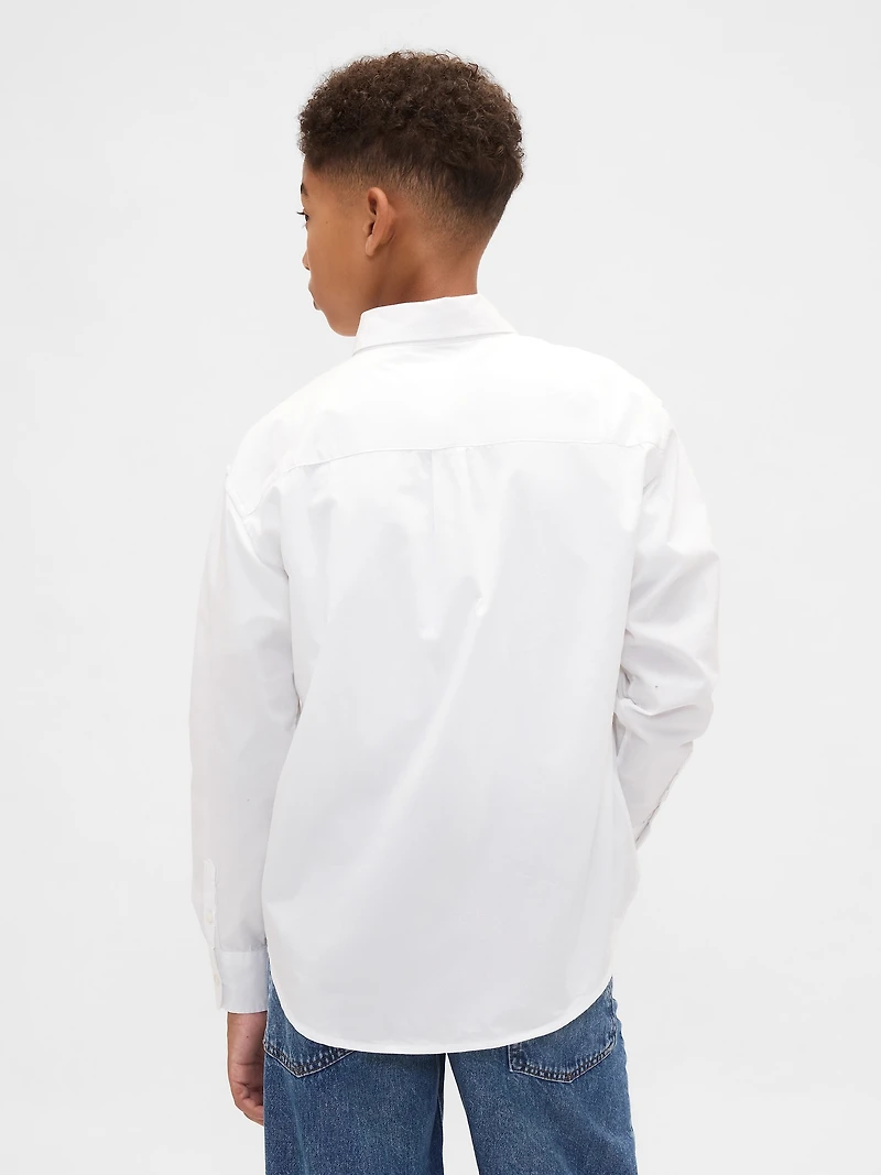 Kids Organic Cotton Poplin Relaxed Shirt