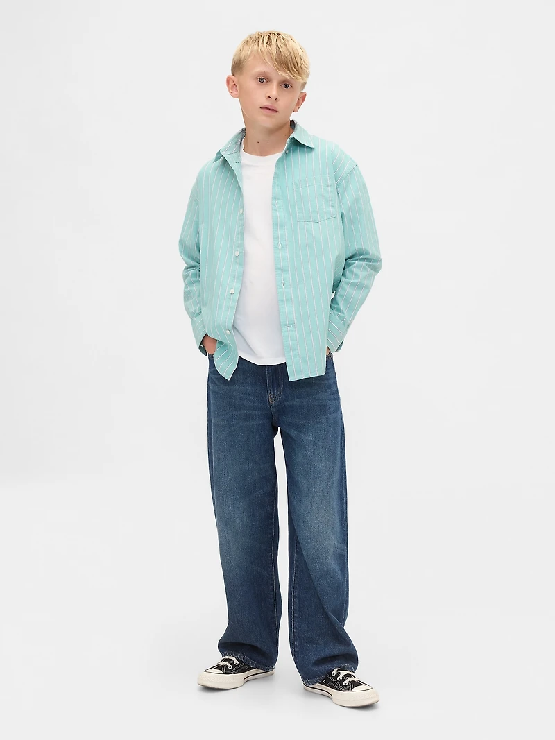 Kids Organic Cotton Poplin Relaxed Shirt