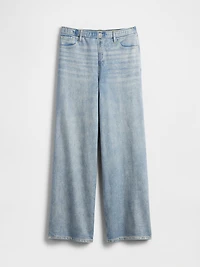 Printed Knit Baggy Jeans