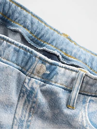 Printed Knit Baggy Jeans