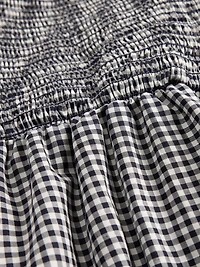 Poplin Gingham Bubble Midi Dress