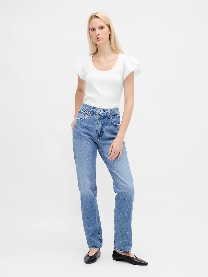 Modern Ruffle Puff-Sleeve Crop T-Shirt