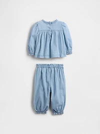 Baby Denim Ruffle Outfit Set