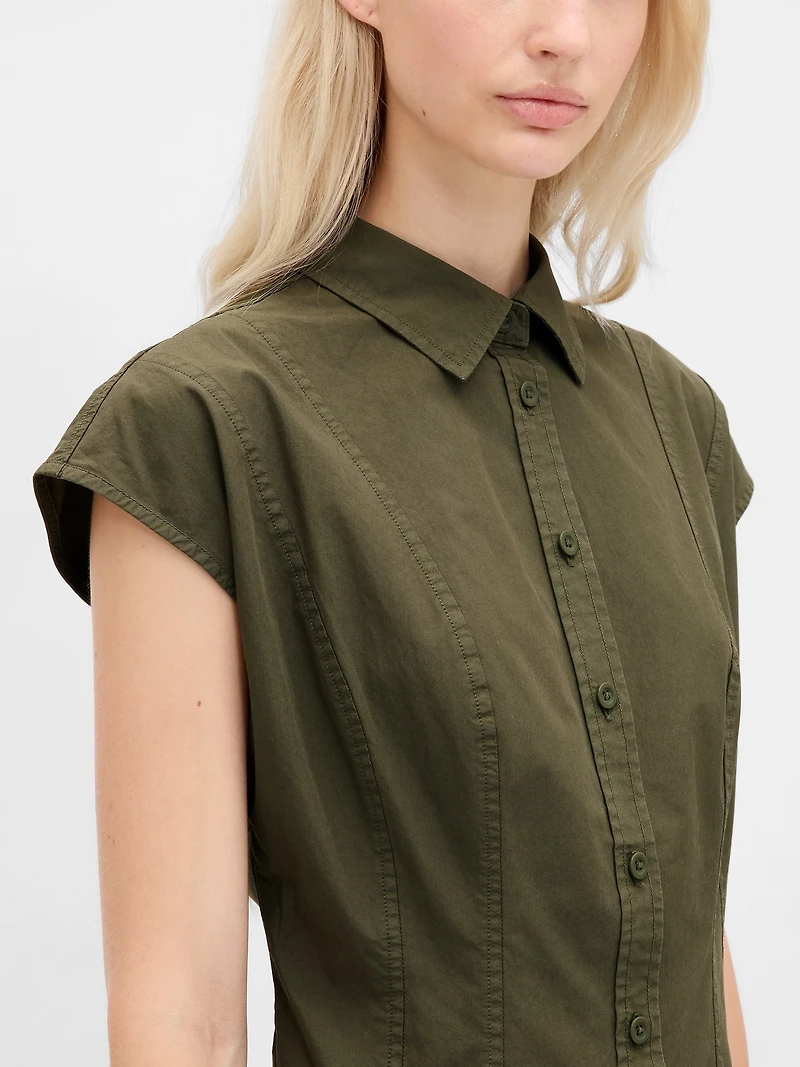Poplin Seamed Shirtdress