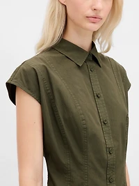 Poplin Seamed Shirtdress