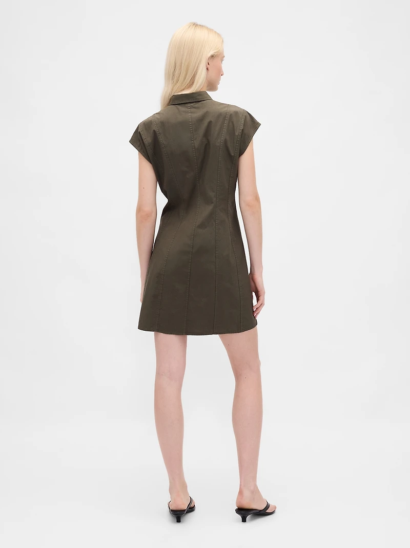 Poplin Seamed Shirtdress