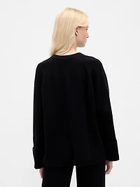 CashSoft Shaker-Stitch Boyfriend Sweater
