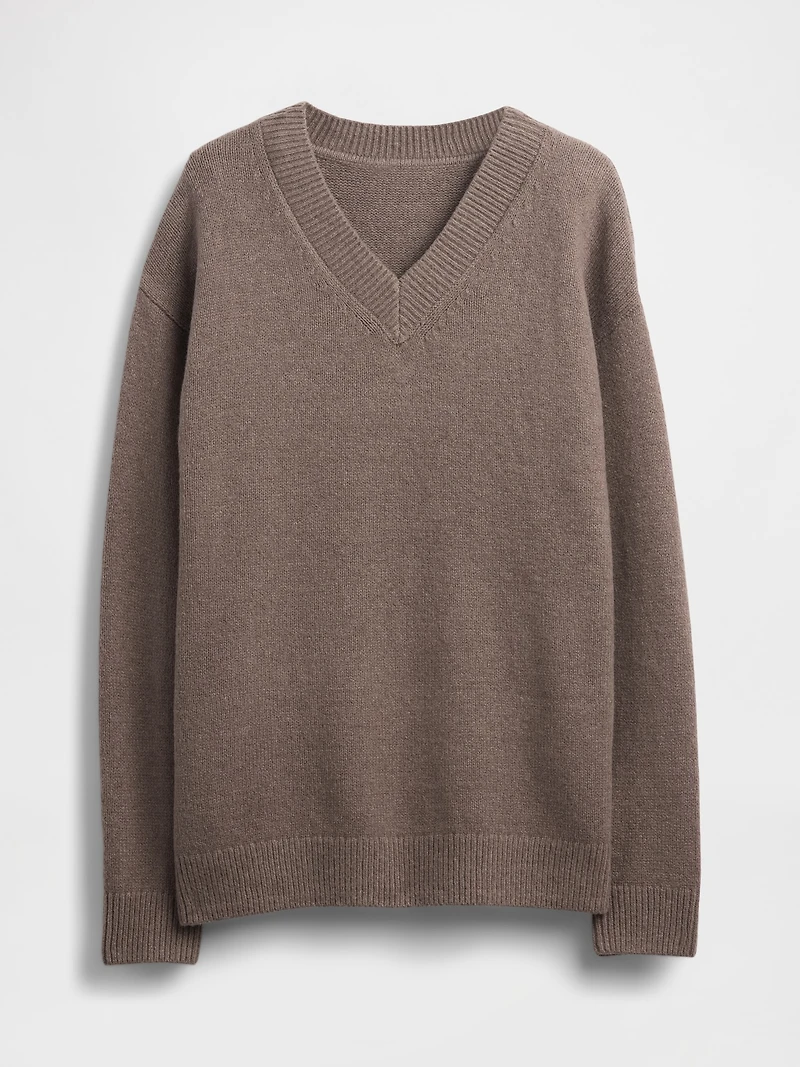 CashSoft Oversized V-Neck Sweater