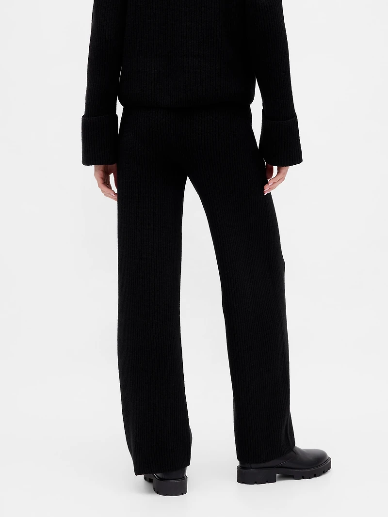 CashSoft Shaker-Stitch Sweater Pants
