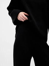 CashSoft Shaker-Stitch Sweater Pants