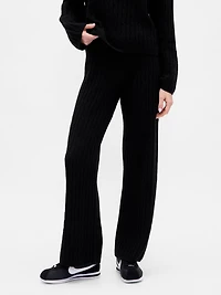 CashSoft Cable-Knit Sweater Pants