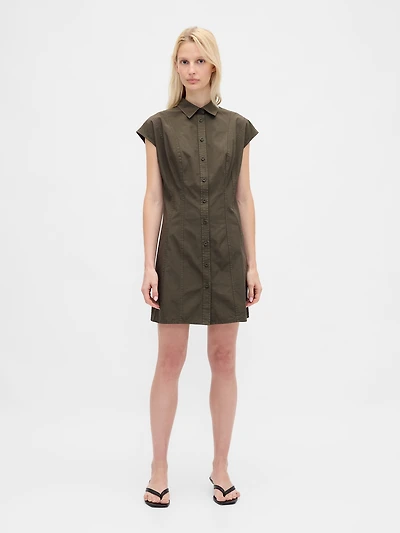 Poplin Seamed Shirtdress
