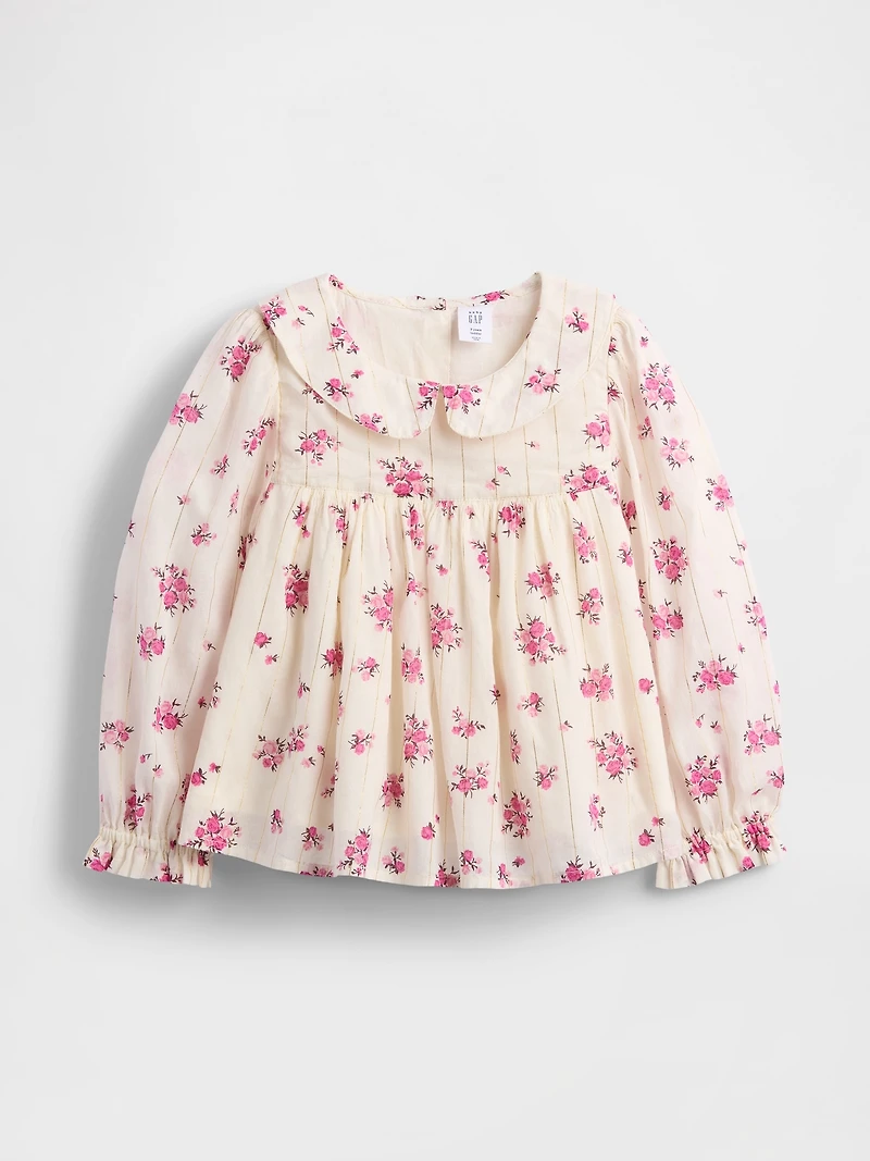 Baby & Toddler Puff-Sleeve Floral Top