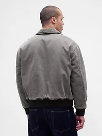 Washed Twill Bomber Jacket