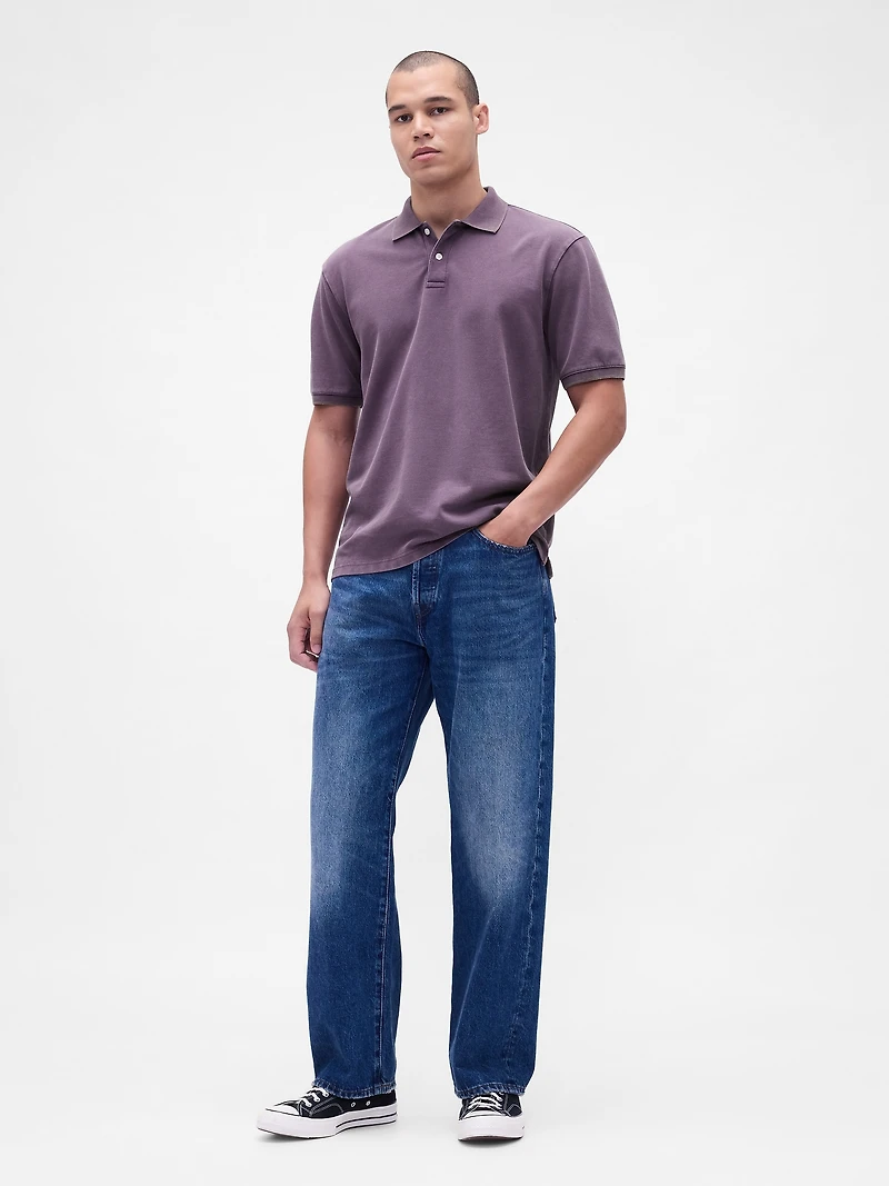 Relaxed Pique Polo Shirt