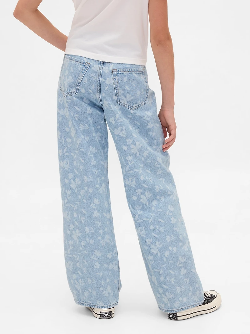 Kids Low Rise Stride Wide-Leg Jeans