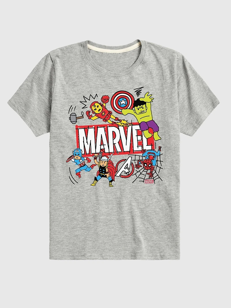 Toddler Marvel Avengers Doodle Short Sleeve Graphic Tee
