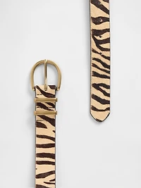 Tiger Print Calf Hair Belt